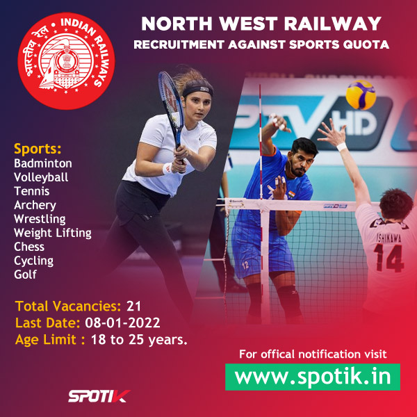 You are currently viewing North Western Railway Sports Quota Recruitment 2022 – Jaipur