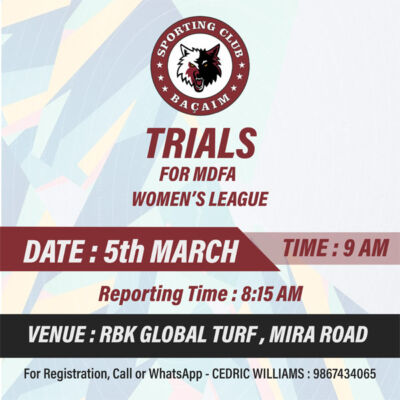 Read more about the article SC Bacaim Women’s Team Trials, Mumbai