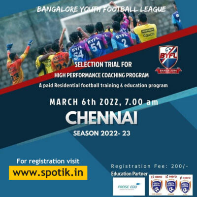 Read more about the article Bangalore Youth Football League Chennai Trials.