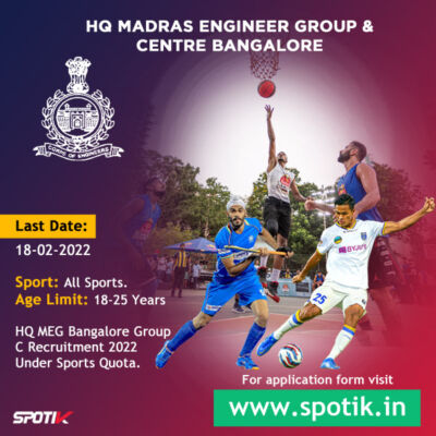 Read more about the article HQ MEG Bangalore Group C Recruitment 2022 Under Sports Quota