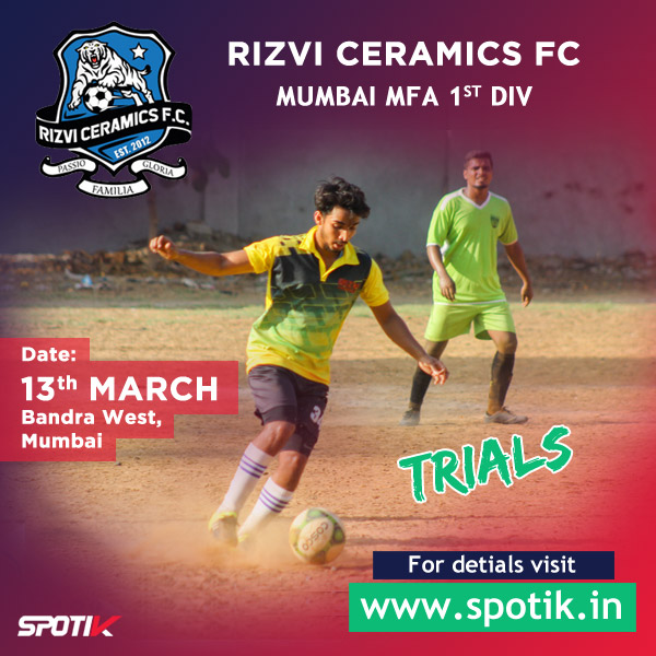 Read more about the article Rizvi Ceramics FC Trials, Mumbai.