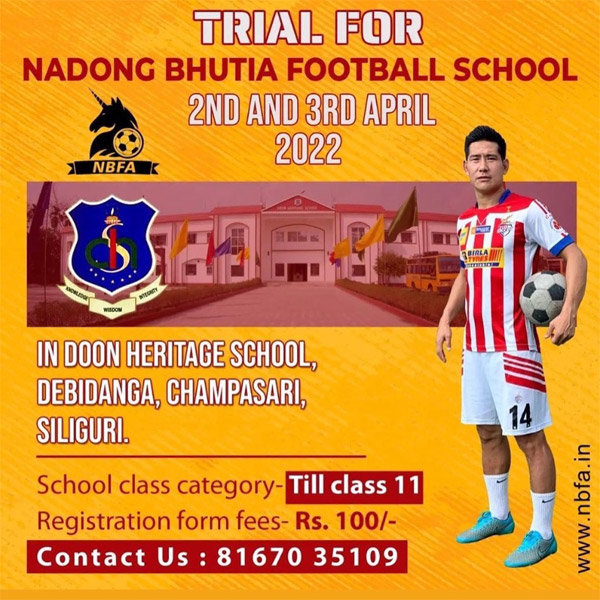 You are currently viewing Nadong Bhutia Football Academy Trials, Siliguri.