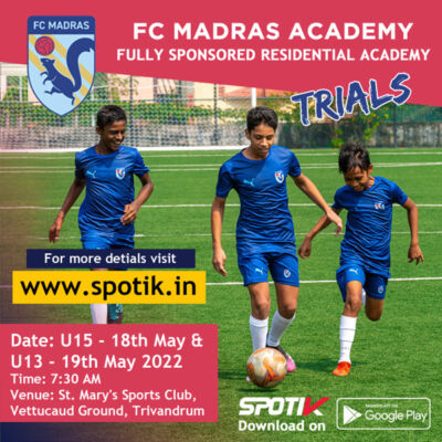 Read more about the article FC Madras Residential Academy Scholarship Trials, Trivandrum