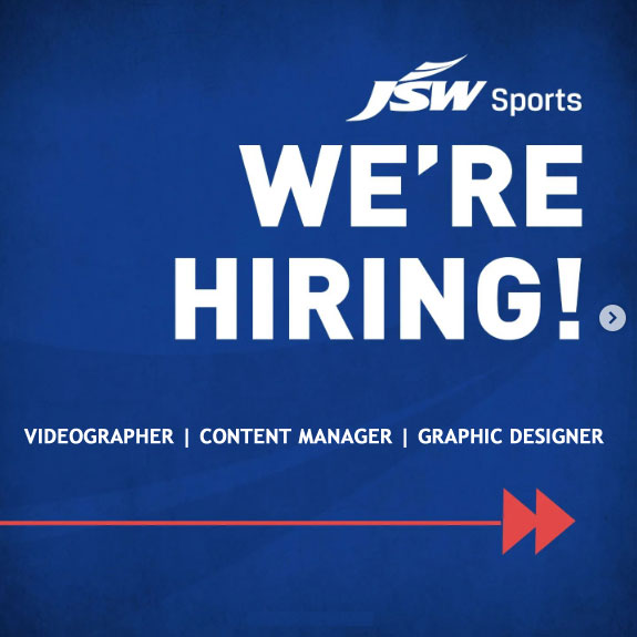 You are currently viewing JSW Sports is hiring for openings within its Media Team.