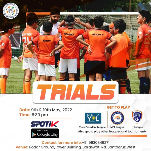 You are currently viewing Community Football Club Trials, Mumbai.