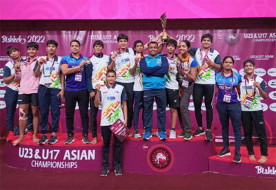 Read more about the article Indian freestyle wrestlers claim Asian Championship title in U-17 category