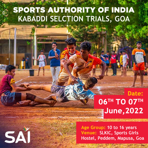 You are currently viewing Sports Authority of India Kabaddi Trials, Goa