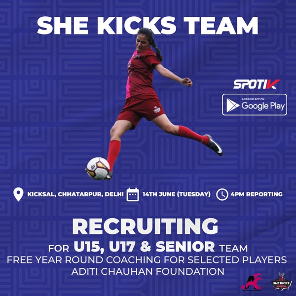 You are currently viewing She Kicks Football Academy Trials, New Delhi.
