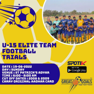 Read more about the article Great Goals Chennai  U15 Trials.