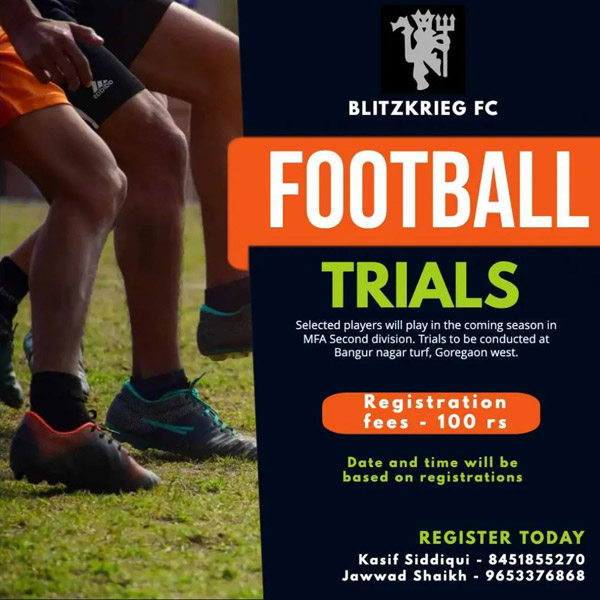 You are currently viewing Blitzrieg FC MFA 2nd Div Trials, Mumbai