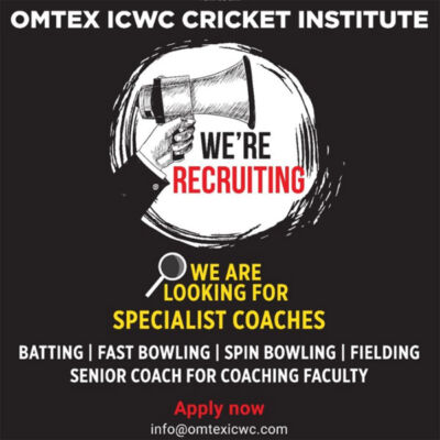 Read more about the article Omtex ICWC Cricket Institute Hiring Coaches.