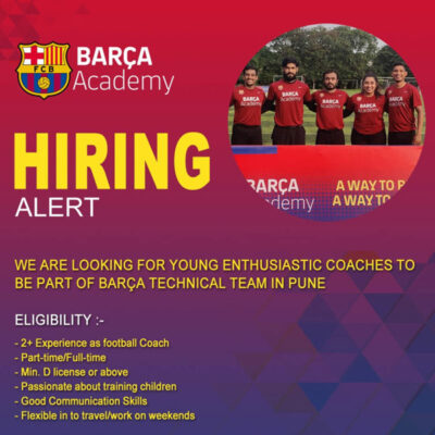 Read more about the article Barca Academy, Pune is hiring football Coaches!