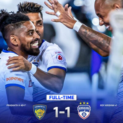 Read more about the article 10-man Chennaiyin FC hold Bengaluru FC in ISL 2022-23