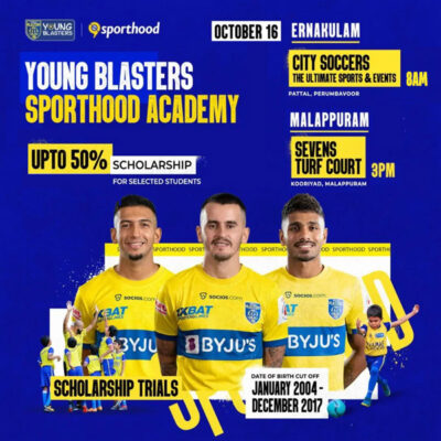 Read more about the article Young Blasters Sporthood Scholarship Trials at Kochi & Malappuram.