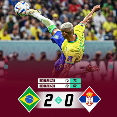Read more about the article World Cup result: How Brazil defeated Serbia 2-0 courtesy of Richarlison goals