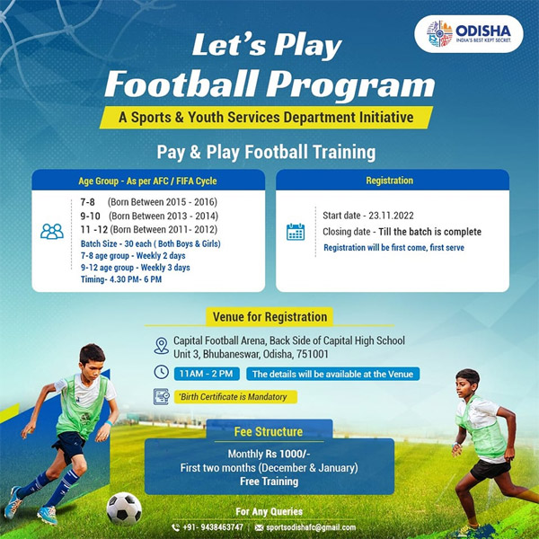You are currently viewing Let’s Play Football Program, Bhubaneswar, Odisha.