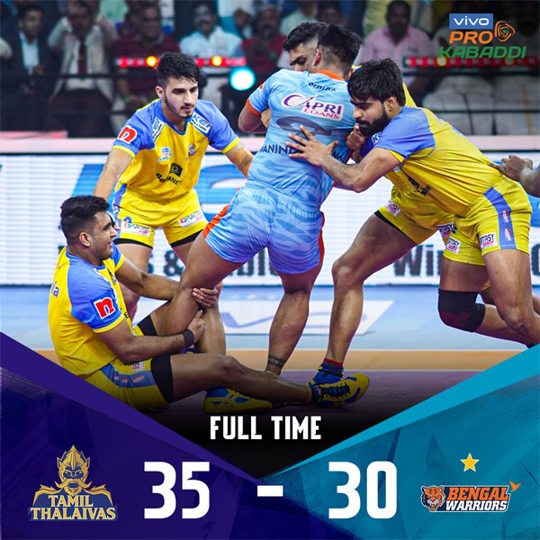 You are currently viewing Narender leads the way as Tamil Thalaivas beat Bengal Warriors