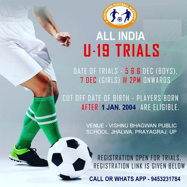 Read more about the article Northern Football Academy Trials, Prayagraj, UP