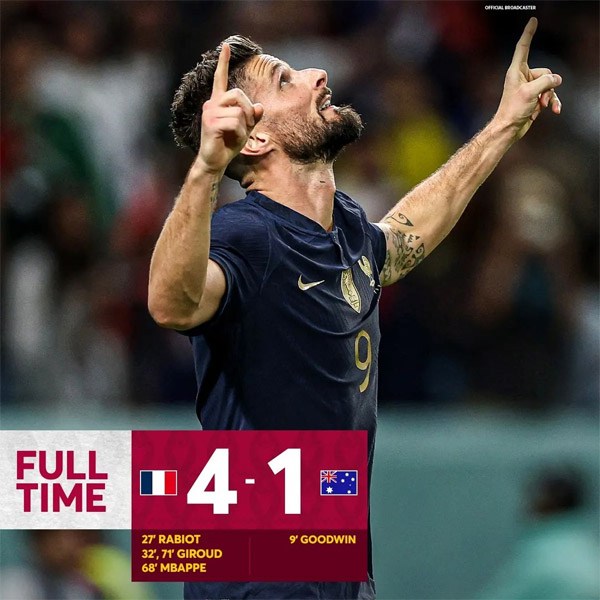 Olivier Giroud Ties Thierry Henry Goal Record In France Rout Of Australia Spotik Sports