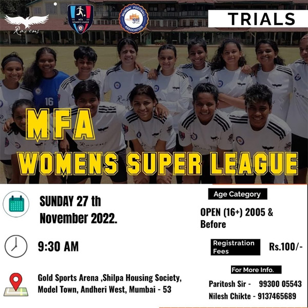 You are currently viewing Ravens FC  U16 Girls Trials, Mumbai.