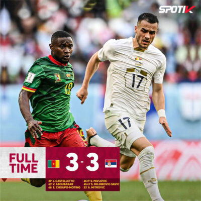Read more about the article FIFA World Cup: Cameroon 3-3 Serbia