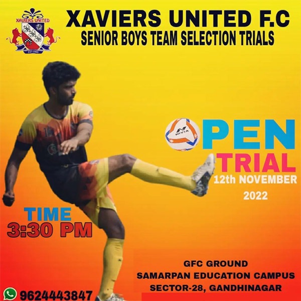You are currently viewing Xaviers United FC Trials, Gandhinagar.