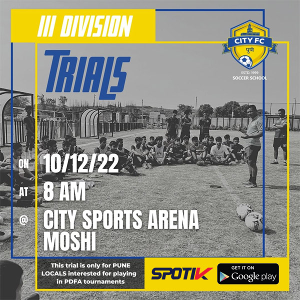 You are currently viewing City FC Pune PDFA 3rd Div Trials.