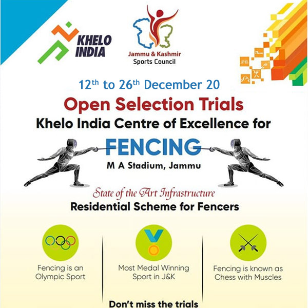 You are currently viewing Fencing Open Selection Trials, Khelo India, J&K