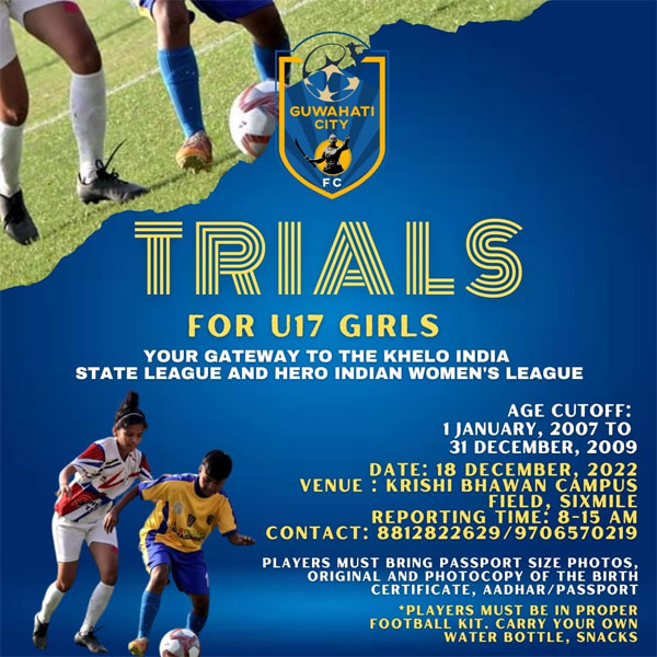 You are currently viewing Guwahati City FC U17 Girls Trials.