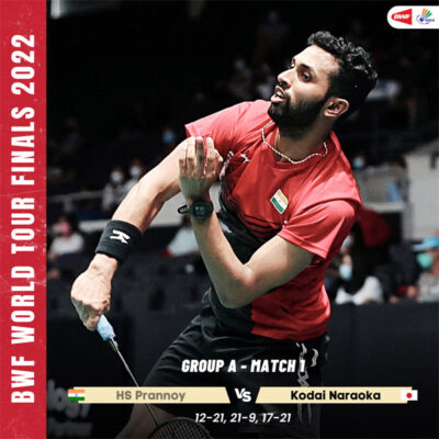 Read more about the article India’s HS Prannoy goes down to Kodai Naraoka of Japan