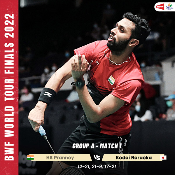 You are currently viewing India’s HS Prannoy goes down to Kodai Naraoka of Japan