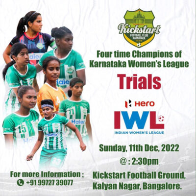 Read more about the article Kickstart FC Karnataka Women’s League Trials.