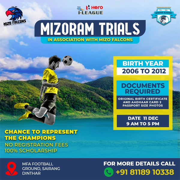 You are currently viewing Minerva Football Academy  Scholarship Trials, Mizoram