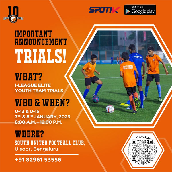 You are currently viewing South United FC Youth Teams Trials, Bengaluru