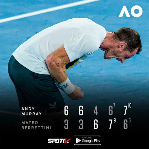 Read more about the article Australian Open: Andy Murray stuns Berrettini in first-round classic