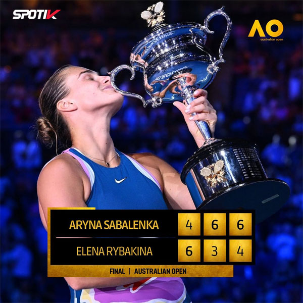 Read more about the article Aryna Sabalenka wins the Australian Open title for her first Major