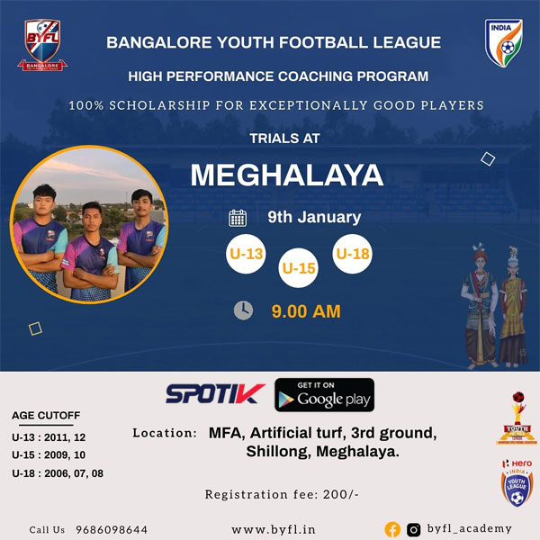 Read more about the article Bangalore Youth Football League Trials, Shillong