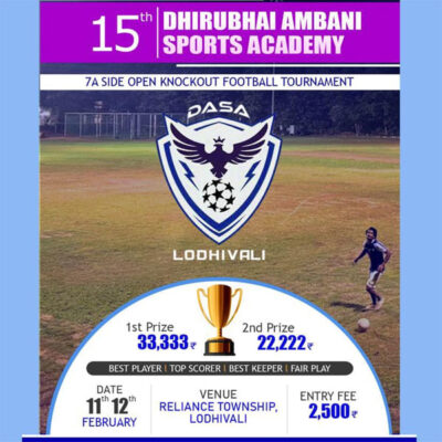 Read more about the article Dhirubhai Ambani Cup 7A side Knockout Football tournament, Raigad