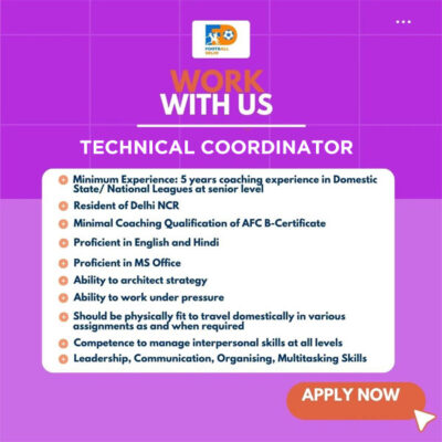 Read more about the article Football Delhi Hiring Technical Coordinator.