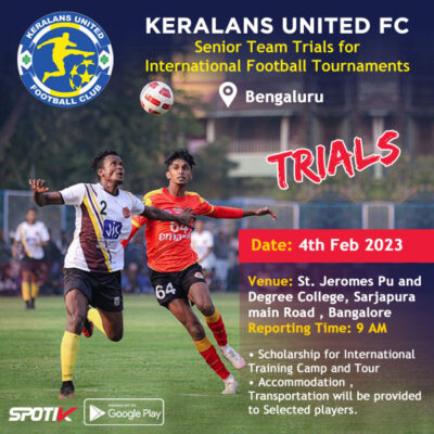 Read more about the article Keralans United FC Scholarship Trials, Bengaluru