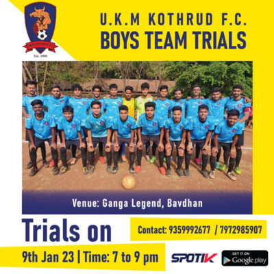 Read more about the article U.K.M. Kothrud FC Boys Team Trial, Pune
