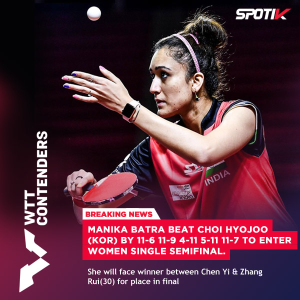 You are currently viewing Manika Batra has advanced to the semi-finals of WTT Contender Doha 2023