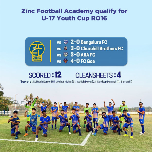 Read more about the article Zinc Football Academy qualify for U-17 Youth Cup RO16 in style