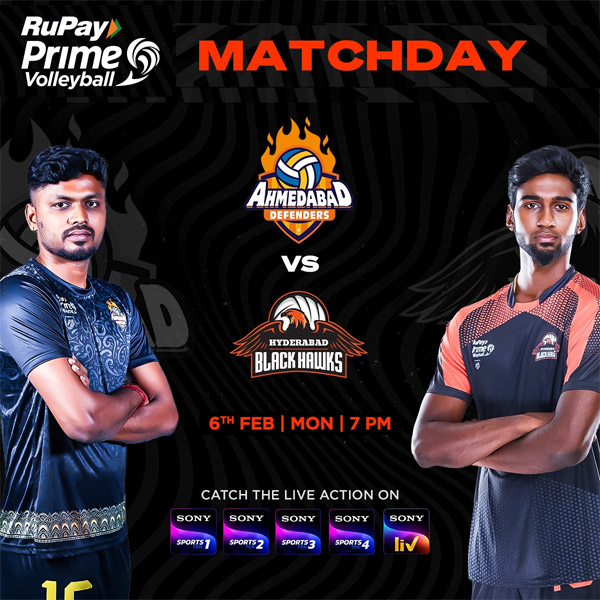 You are currently viewing Prime Volleyball League : Ahmedabad Defenders vs Hyderabad Black Hawks