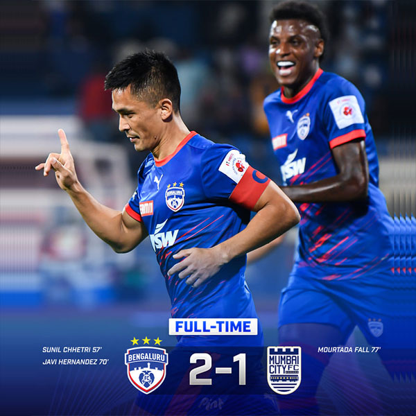 You are currently viewing Bengaluru FC continue their charge as they break Mumbai City FC’s historic 18-match unbeaten streak