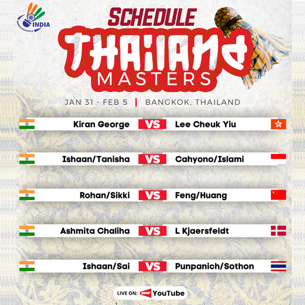 You are currently viewing Thailand Masters 2023: Indian shuttlers in action, schedule, telecast and live streaming info