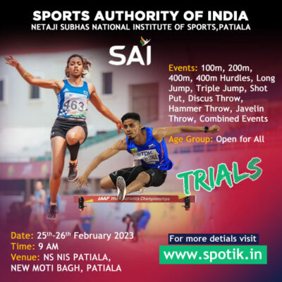 Read more about the article Sports Authority of India Athletics Selection Trials, Patiala