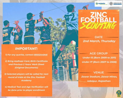 Read more about the article Zinc Football Scouting Udaipur 2023