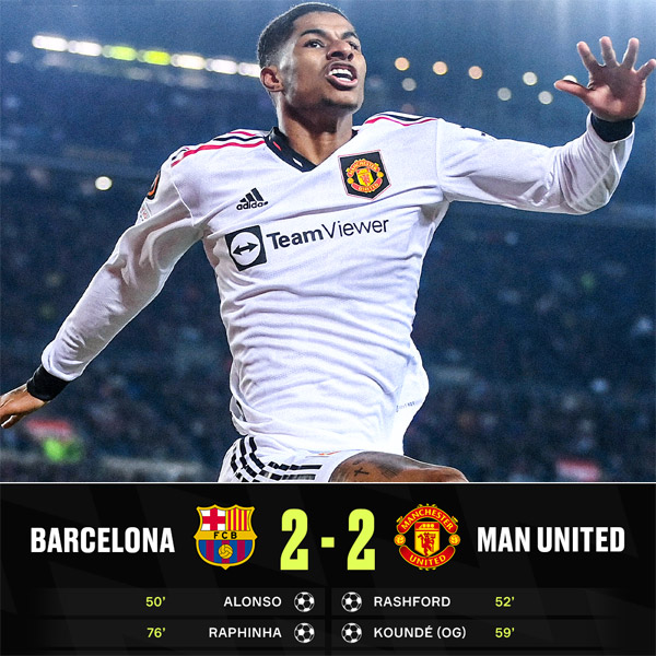 Read more about the article Europa League: Barcelona FC 2-2 Manchester United FC
