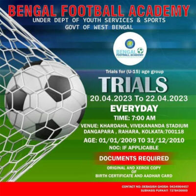 Read more about the article Bengal Football Academy CLF Trials, Kolkata